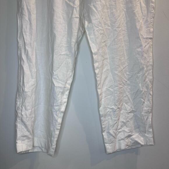 J.‎ Crew NWT Women's White Linen Blend Pants Size 14 I Coastal, Resort, Preppy - Picture 5 of 6